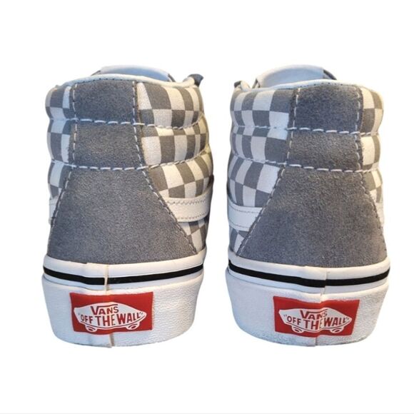 Vans Tradewinds Grey Sk8 Mid Reissue V Checkerboard Sneakers Kids 1.5 - Picture 9 of 16